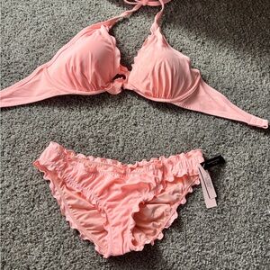 Victoria's Secret Coral Ruffle Bikini